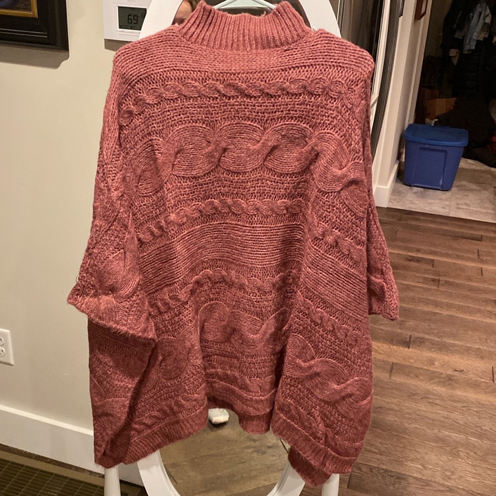 Anthropologie pink knit poncho. Women size XS/S. New with tags.